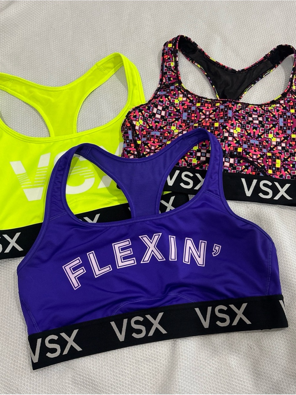 Victoria's Secret Sport Lot Of 3 Racerback Quick Dry Support Sports Bra Med Gym